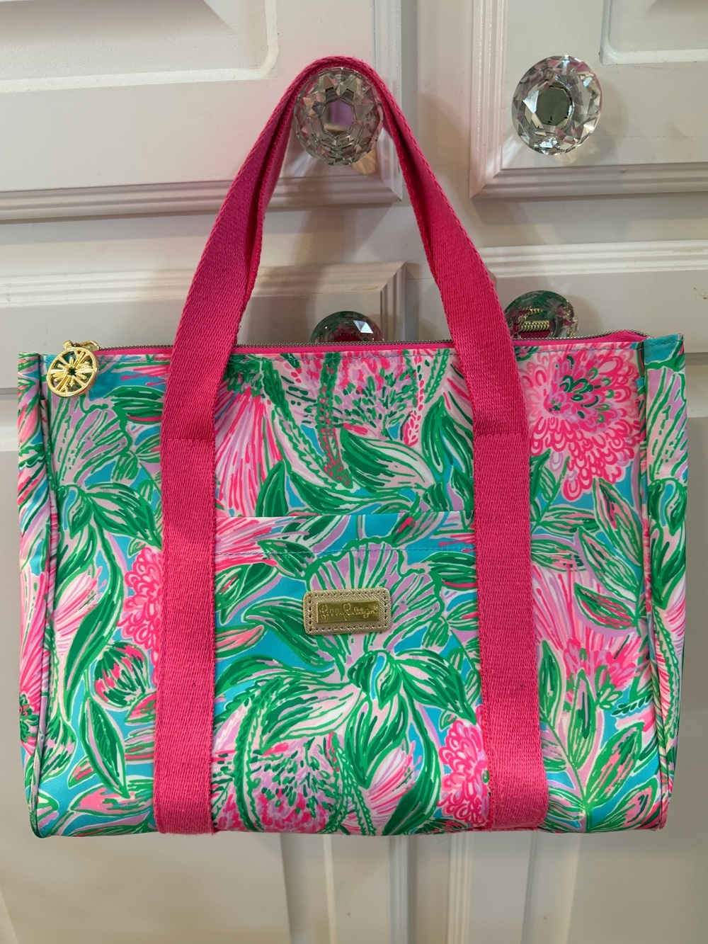 NWOT Lilly Pulitzer Thermal insulated Pink, Green & Aqua Floral Bag